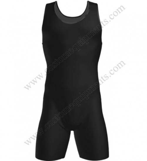 Black Wrestling Singlet